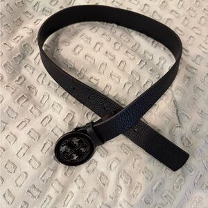 Authentic Women Tory Burch Black Leather Belt